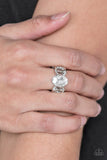 Supreme Bling - White Ring - Paparazzi Accessories Ring Bedazzle Me Pretty Mobile Fashion Boutique