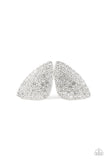 Supreme Sheen - White Post Earrings - Paparazzi Accessories Earrings Bedazzle Me Pretty Mobile Fashion Boutique