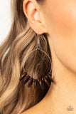Surf Camp - Brown Earrings - Paparazzi Accessories Earrings Bedazzle Me Pretty Mobile Fashion Boutique