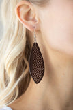 Surf Scene - Brown Earrings - Paparazzi Accessories Earrings Bedazzle Me Pretty Mobile Fashion Boutique