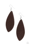 Surf Scene - Brown Earrings - Paparazzi Accessories Earrings Bedazzle Me Pretty Mobile Fashion Boutique