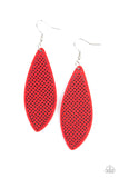 Surf Scene - Red Earrings - Paparazzi Accessories Earrings Bedazzle Me Pretty Mobile Fashion Boutique