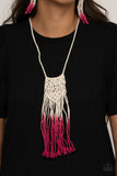 Surfin The Net - Pink Necklace - Paparazzi Accessories Necklace Bedazzle Me Pretty Mobile Fashion Boutique