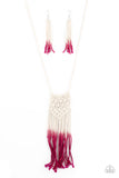 Surfin The Net - Pink Necklace - Paparazzi Accessories Necklace Bedazzle Me Pretty Mobile Fashion Boutique