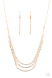 Surreal Sparkle - Gold Necklace - Paparazzi Accessories Necklace Bedazzle Me Pretty Mobile Fashion Boutique