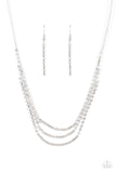 Surreal Sparkle - White Necklace - Paparazzi Accessories Necklace Bedazzle Me Pretty Mobile Fashion Boutique