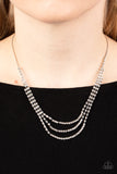 Surreal Sparkle - White Necklace - Paparazzi Accessories Necklace Bedazzle Me Pretty Mobile Fashion Boutique