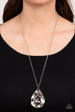 Surrealist Sparkle - Silver Necklace - Paparazzi Accessories Necklace Bedazzle Me Pretty Mobile Fashion Boutique