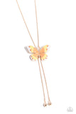 Suspended Shades - Rose Gold Necklace - Paparazzi Accessories Necklace Bedazzle Me Pretty Mobile Fashion Boutique