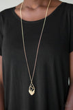 Swank Bank - Gold Necklace - Paparazzi Accessories Necklace Bedazzle Me Pretty Mobile Fashion Boutique