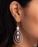 Sweat and TIERS - White Earrings - Paparazzi Accessories Earrings Bedazzle Me Pretty Mobile Fashion Boutique