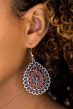 Sweet As Spring - Orange Earrings - Paparazzi Accessories Earrings Bedazzle Me Pretty Mobile Fashion Boutique