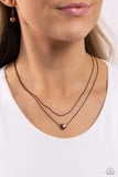 Sweetheart Series - Copper Necklace - Paparazzi Accessories Necklace Bedazzle Me Pretty Mobile Fashion Boutique