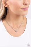 Sweetheart Series - Silver Necklace - Paparazzi Accessories Necklace Bedazzle Me Pretty Mobile Fashion Boutique