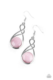 Swept Away - Pink Earrings - Paparazzi Accessories Earrings Bedazzle Me Pretty Mobile Fashion Boutique