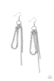 Swing Dance Dazzle - White Earrings - Paparazzi Accessories Earrings Bedazzle Me Pretty Mobile Fashion Boutique