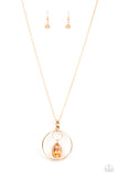Swinging Shimmer - Gold Necklace - Paparazzi Accessories Necklace Bedazzle Me Pretty Mobile Fashion Boutique