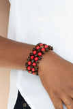 Tahiti Tourist - Red Bracelet - Paparazzi Accessories Bracelet Bedazzle Me Pretty Mobile Fashion Boutique