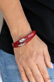 Tahoe Tourist - Red Bracelet - Paparazzi Accessories Bracelet FS-Bedazzle Me Pretty Mobile Fashion Boutique