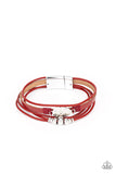 Tahoe Tourist - Red Bracelet - Paparazzi Accessories Bracelet FS-Bedazzle Me Pretty Mobile Fashion Boutique