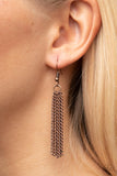 Tai Chi Tassel - Copper Necklace - Paparazzi Accessories Necklace Bedazzle Me Pretty Mobile Fashion Boutique