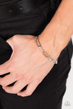 Tailgate Party - Silver Mens Bracelet - Paparazzi Accessories Mens Bracelet Bedazzle Me Pretty Mobile Fashion Boutique