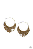 Tailored Tassel - Brass Earrings - Paparazzi Accessories Earrings Bedazzle Me Pretty Mobile Fashion Boutique