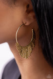 Tailored Tassel - Brass Earrings - Paparazzi Accessories Earrings Bedazzle Me Pretty Mobile Fashion Boutique
