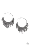 Tailored Tassel - Silver Earrings - Paparazzi Accessories Earrings Bedazzle Me Pretty Mobile Fashion Boutique