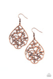 Taj Mahal Gardens - Copper Earrings - Paparazzi Accessories Earrings Bedazzle Me Pretty Mobile Fashion Boutique
