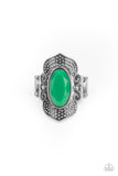 Taj Mahal Trendsetter - Green Ring - Paparazzi Accessories Ring Bedazzle Me Pretty Mobile Fashion Boutique