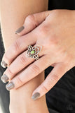 Taj MAHALO - Green Ring - Paparazzi Accessories Ring Bedazzle Me Pretty Mobile Fashion Boutique