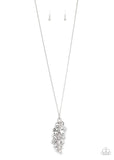 Take a Final BOUGH - White Necklace - Paparazzi Accessories Necklace Bedazzle Me Pretty Mobile Fashion Boutique