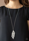 Take a Final BOUGH - White Necklace - Paparazzi Accessories Necklace Bedazzle Me Pretty Mobile Fashion Boutique