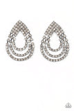 Take a POWER Stance - Black Post Earrings - Paparazzi Accessories Post Earrings Bedazzle Me Pretty Mobile Fashion Boutique