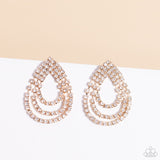 Take a POWER Stance - Gold Post Earrings - Paparazzi Accessories Post Earrings Bedazzle Me Pretty Mobile Fashion Boutique
