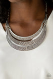 Take All You Can GATHERER - Silver Necklace - Paparazzi Accessories Necklace Bedazzle Me Pretty Mobile Fashion Boutique