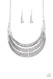 Take All You Can GATHERER - Silver Necklace - Paparazzi Accessories Necklace Bedazzle Me Pretty Mobile Fashion Boutique