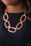 Take Charge - Copper Necklace - Paparazzi Accessories Necklace Bedazzle Me Pretty Mobile Fashion Boutique