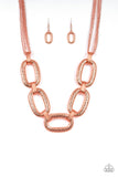 Take Charge - Copper Necklace - Paparazzi Accessories Necklace Bedazzle Me Pretty Mobile Fashion Boutique