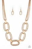 Take Charge - Gold Necklace - Paparazzi Accessories Necklace Bedazzle Me Pretty Mobile Fashion Boutique