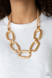 Take Charge - Gold Necklace - Paparazzi Accessories Necklace Bedazzle Me Pretty Mobile Fashion Boutique