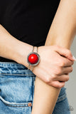 Take It From The POP! - Red Bracelet - Paparazzi Accessories Bracelet Bedazzle Me Pretty Mobile Fashion Boutique