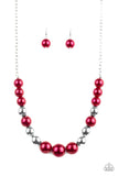Take Note - Red Necklace - Paparazzi Accessories Necklace Bedazzle Me Pretty Mobile Fashion Boutique