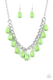 Take The COLOR Wheel! - Green Necklace - Paparazzi Accessories Necklace Bedazzle Me Pretty Mobile Fashion Boutique
