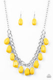Take The COLOR Wheel! - Yellow Necklace - Paparazzi Accessories Necklace Bedazzle Me Pretty Mobile Fashion Boutique