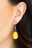 Take The COLOR Wheel! - Yellow Necklace - Paparazzi Accessories Necklace Bedazzle Me Pretty Mobile Fashion Boutique