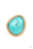 Take the High RODEO - Gold Ring - Paparazzi Accessories Ring Bedazzle Me Pretty Mobile Fashion Boutique