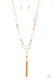 Taken with Tassels - Gold Necklace - Paparazzi Accessories Necklace Bedazzle Me Pretty Mobile Fashion Boutique