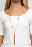 Taken with Tassels - Gold Necklace - Paparazzi Accessories Necklace Bedazzle Me Pretty Mobile Fashion Boutique